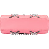 Fendi Pink Leather Crystal Micro Peekaboo Handbag