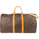 Louis Vuitton Canvas Monogram Keepall 55 Bandouliere