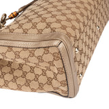 Gucci GG Monogram Bamboo Handbag