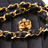 Chanel Quilted Lambskin 24K Gold Halfmoon Single Flap Shoulder Bag