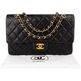 Chanel Quilted Lambskin 24K Gold Double Flap Crossbody Bag