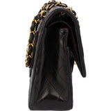 Chanel Quilted Lambskin 24K Gold Double Flap Crossbody Bag