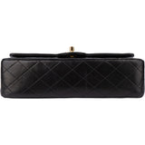 Chanel Quilted Lambskin 24K Gold Double Flap Crossbody Bag