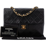 Chanel Quilted Lambskin 24K Gold Single Flap Crossbody Bag