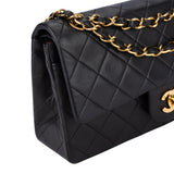 Chanel Quilted Lambsbkin 24K Gold Small Double Flap Crossbody Bag