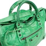 Balenciaga Green Leather City Handbag