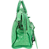 Balenciaga Green Leather City Handbag
