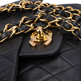 Chanel Quilted Lambsbkin 24K Gold Small Double Flap Crossbody Bag