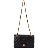 Chanel Quilted Lambskin 24K Gold Double Flap Crossbody Bag