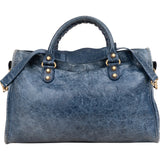 Balenciaga Blue Leather City Handbag