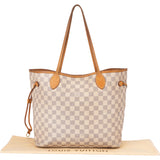 Louis Vuitton Damier Azur Monogram Neverfull MM Handbag