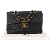 Chanel Quilted Lambskin 24K Gold Maxi Single Flap Crossbody Bag