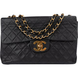 Chanel Quilted Lambskin 24K Gold Maxi Single Flap Crossbody Bag