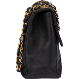 Chanel Quilted Lambskin 24K Gold Maxi Single Flap Crossbody Bag