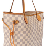 Louis Vuitton Damier Azur Monogram Neverfull MM Handbag