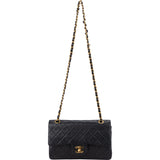 Chanel Quilted Lambsbkin 24K Gold Small Double Flap Crossbody Bag