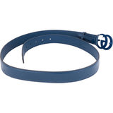 Gucci Blue GG Leather Belt