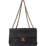 Chanel Quilted Lambskin 24K Gold Maxi Single Flap Crossbody Bag