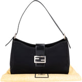 Fendi Classic Cotton Baguette Buckle Shoulder Bag