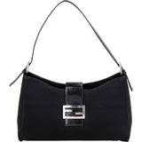 Fendi Classic Cotton Baguette Buckle Shoulder Bag