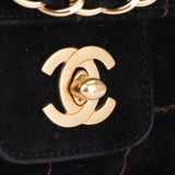 Chanel Stitch Suede Single Flap Crossbody Bag