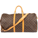 Louis Vuitton Canvas Monogram Keepall 55 Bandouliere