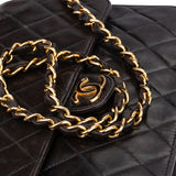 Chanel Brown Quilted Lambskin 24k Gold Single Flap Shoulder Bag