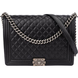 Chanel Quilted Lambskin Antique Boy Single Flap Crossbody Bag
