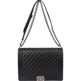 Chanel Quilted Lambskin Antique Boy Single Flap Crossbody Bag