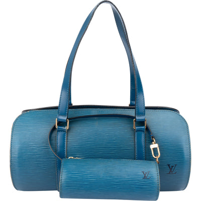 Louis Vuitton Bleu Epi Leather Soufflot Set Handbag