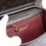 Chanel Brown Quilted Lambskin 24k Gold Single Flap Shoulder Bag