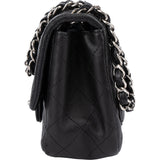 Chanel Quilted Lambskin Palladium Single Flap Crossbody Bag