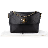 Chanel Stitch Lambskin 24K Gold Single Flap Crossbody Bag