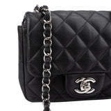 Chanel Quilted Lambskin Palladium Single Flap Crossbody Bag