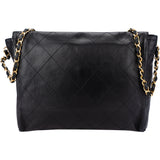 Chanel Stitch Lambskin 24K Gold Single Flap Crossbody Bag