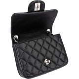 Chanel Quilted Lambskin Palladium Single Flap Crossbody Bag