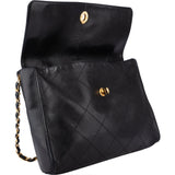 Chanel Stitch Lambskin 24K Gold Single Flap Crossbody Bag