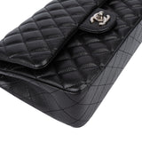 Chanel Quilted Caviar Leather Palladium Medium Double Flap Shoulder Bag
