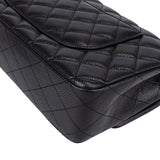Chanel Quilted Caviar Leather Palladium Medium Double Flap Shoulder Bag