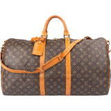 Louis Vuitton Canvas Monogram Keepall 55 Bandouliere