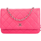 Chanel Quilted Leather Wallet On Chain Crossbody Bag