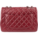 Chanel Quilted Caviar Leather Palladium Jumbo Single Flap Crossbody Bag