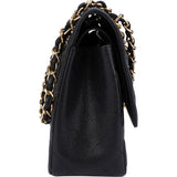 Chanel Quilted Caviar Leather Jumbo Double Flap Crossbody Bag