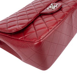 Chanel Quilted Caviar Leather Palladium Jumbo Single Flap Crossbody Bag
