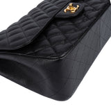 Chanel Quilted Caviar Leather Jumbo Double Flap Crossbody Bag