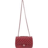 Chanel Quilted Caviar Leather Palladium Jumbo Single Flap Crossbody Bag