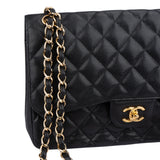 Chanel Quilted Caviar Leather Jumbo Double Flap Crossbody Bag