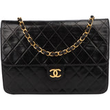 Chanel Quilted Lambskin 24K Gold Single Flap Shoulder Bag
