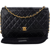 Chanel Quilted Lambskin 24k Gold Single Flap Crossbody Bag