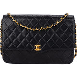 Chanel Quilted Lambskin 24k Gold Single Flap Crossbody Bag